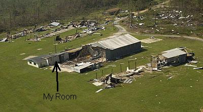 Ferguson Airfield in Pensacola after Ivan. My hangar space still stands.