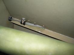 Inside rudder cable exit