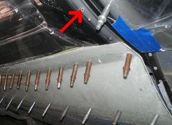 Arrow shows location of bad hole Arrow shows location of bad hole
