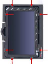 Mounting tray with eight attachment spots marked