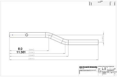 Original front control stick recommended bending dimensions