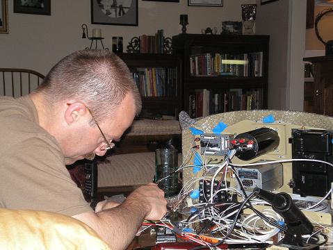 Me wiring the instrument panel
